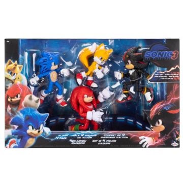 Sonic the Hedgehog 3 Knuckles Tails Sonic Shadow 5 Inch Figure 4 Pack