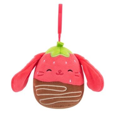 Squishmallows Easter 2025 Gunda the Chocolate Dipped Strawberry Bunny 3.5 Clip-On Plush