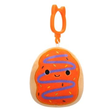 Squishmallows Halloween Jay the Orange Frosted Donut 3.5" Clip-On Plush (Image 1)