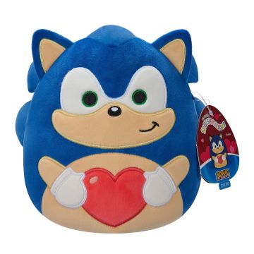 Squishmallows Valentines Sonic the Hedgehog Sonic Holding 8-Bit Heart 8" Plush
