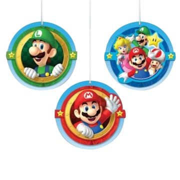 Super Mario Brothers Hanging Honeycomb Decorations