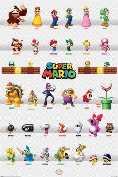 Super Mario Characters Parade Poster