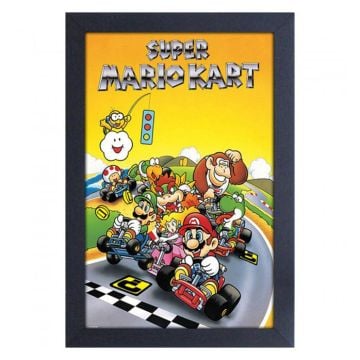 Super Mario Kart Retro 11'' x 17'' Framed Gel Coated Poster
