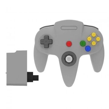 Teknogame 2.4GHz Wireless Controller for Nintendo 64 (Classic Grey)
