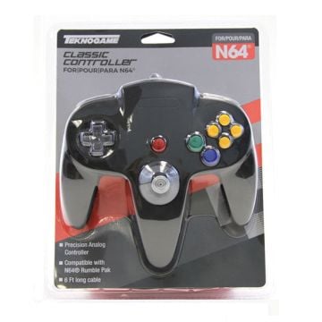 Teknogame Classic Controller for Nintendo 64 (Black)