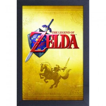 The Legend Of Zelda Ocarina Of Time Gold 11" x 17" Framed Gel Coated Poster