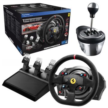 Thrustmaster T300 599XX Alcantara T3PA Edition & Thrustmaster TH8A Shifter (Add-on for T500/T300/TX) Bundle