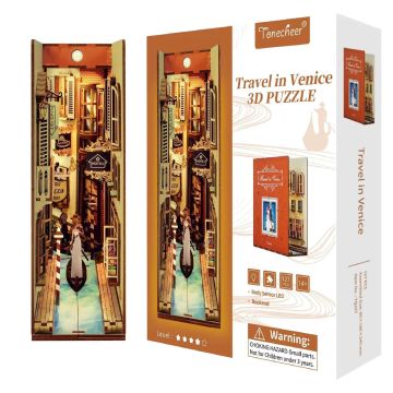 Tonecheer 3D Wooden Puzzle DIY Book Nook Kit (Travel in Venice)