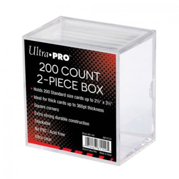 Ultra Pro 2-Piece 200 Count Clear Card Storage Box 2 Pack