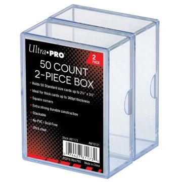 Ultra Pro 2-Piece 50 Count Clear Card Storage Box 2 Pack
