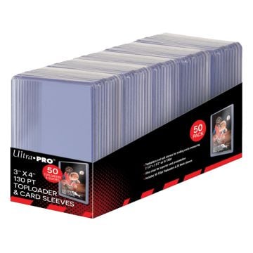Ultra Pro 3" x 4" 130PT Toploader & Card Sleeve 50 Pack