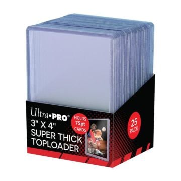 Ultra Pro 3" x 4" Super Thick Clear 75PT Toploader 25 Pack