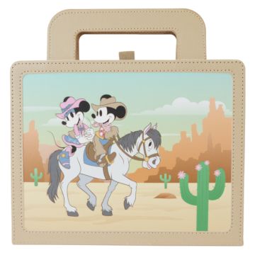 Loungefly Disney Western Mickey And Minnie 6" Faux Leather Lunch Box Journal