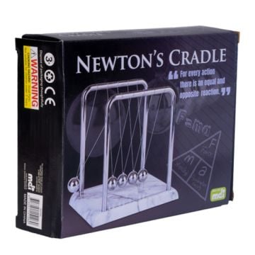Newton's Cradle With White Marble-Look Base