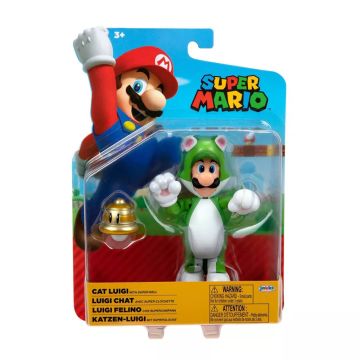 World Of Nintendo 4" Figures Cat Luigi With Bell Action Figure