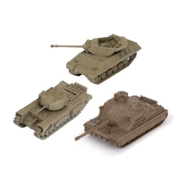 World of Tanks Miniatures Game UK Tank Platoon 4 Expansion (Churchill I, Tortoise, Achilles) (Image 1)