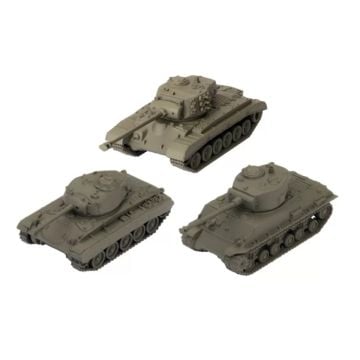 World of Tanks Miniatures Game USA Tank Plantoon Expansion (M4A3E8 Sherman, M26 Pershing, M24 Chaffee)