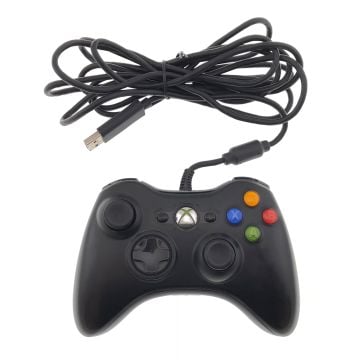 Xbox 360 Wired Black Controller [Pre-Owned]