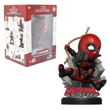 YuMe Hero Box Marvel Deadpool Action Hero Series Swinging Over Buildings Figure