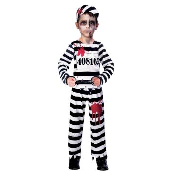 Zombie Convict Child Costume Boys Size 11-12 Years