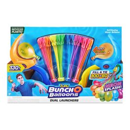BUNCH O BALLOONS 56468-S001-ES Neon Splash Slingshot & 100+ Rapid-Filling Self-Sealing Water Balloons (6 Bunches), 6 Bunches & Slingshot