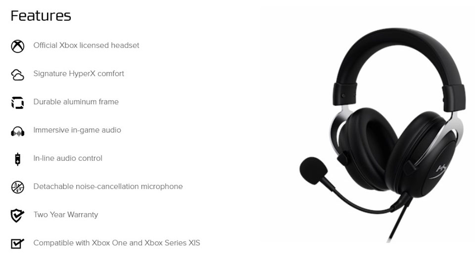 HyperX CloudX Xbox Gaming Headset | The Gamesmen